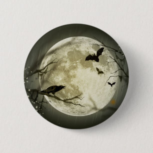 Halloween Moon 2 Inch Round Button