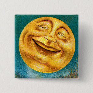 Halloween Moon 2 Inch Square Button