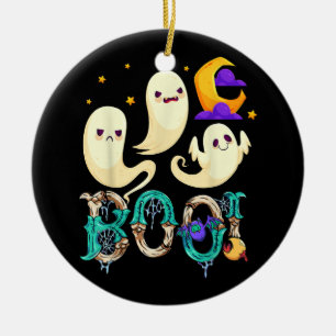 Halloween moon 40 ceramic ornament