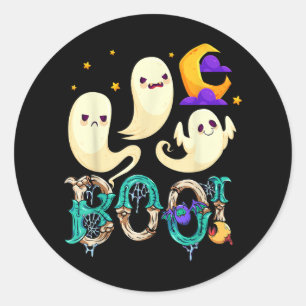 Halloween moon 40 classic round sticker