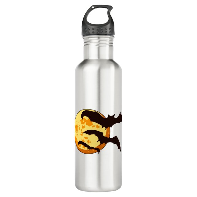 Halloween Moon & Bats 710 Ml Water Bottle (Front)