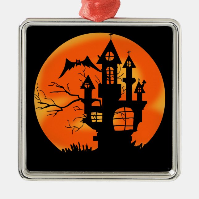 Halloween Moon Metal Ornament (Front)