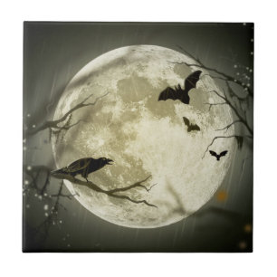 Halloween Moon Tile