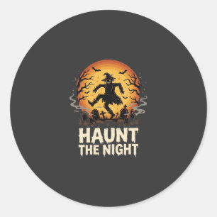 Halloween Moon Trickster Night Classic Round Sticker