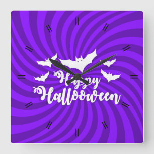 Halloween Moonlight Haunted House Square Wall Cloc Square Wall Clock