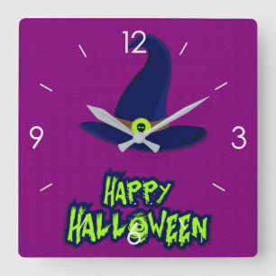 Halloween Moonlight Haunted House Square Wall Cloc Square Wall Clock