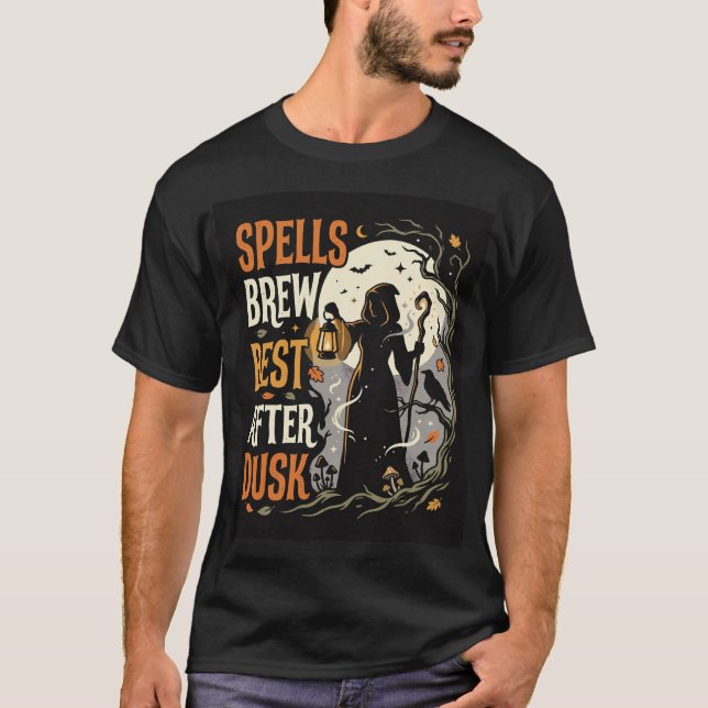 Halloween Moonlight Spell Gathering T-Shirt (Front)