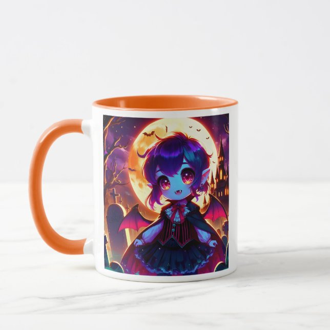 Halloween - Moonlit chibi vampire Mug (Left)