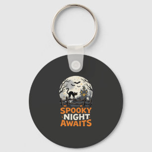 Halloween Moonlit Spooky Night Keychain