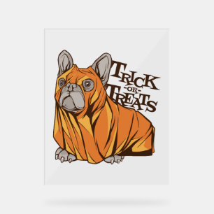 Halloween mops acrylic sign
