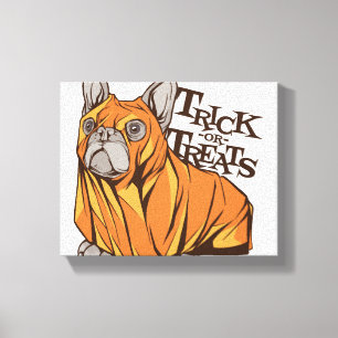 Halloween mops canvas print
