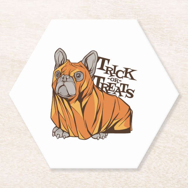 Halloween mops paper coaster (Front)