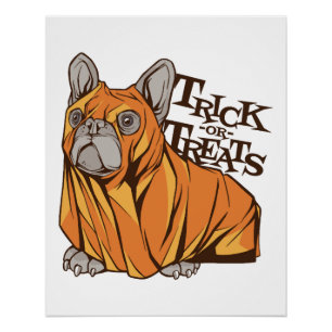 Halloween mops poster