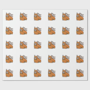 Halloween mops wrapping paper