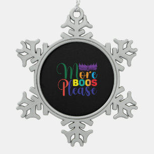 Halloween More Boos Please Birthday Snowflake Pewter Christmas Ornament