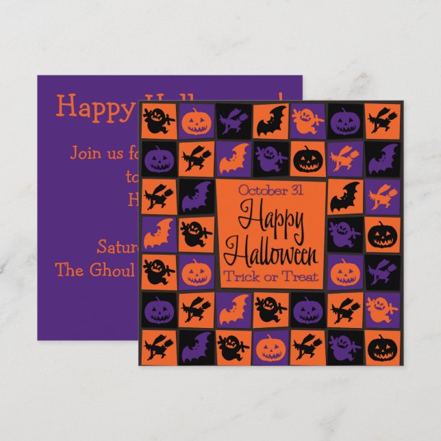Halloween mosaic invitation (Front/Back)