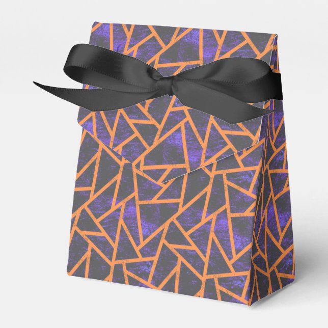 Halloween mosaic patttern favor box (Front Side)