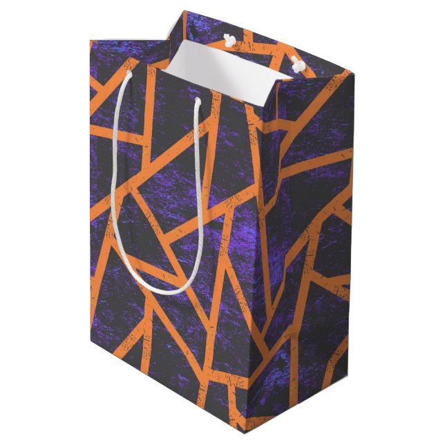 Halloween mosaic patttern medium gift bag (Back Angled)