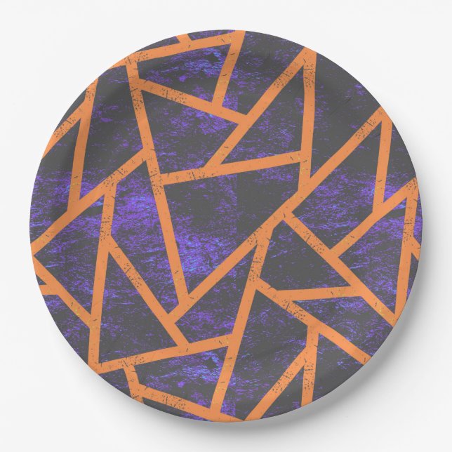 Halloween mosaic patttern paper plate (Front)