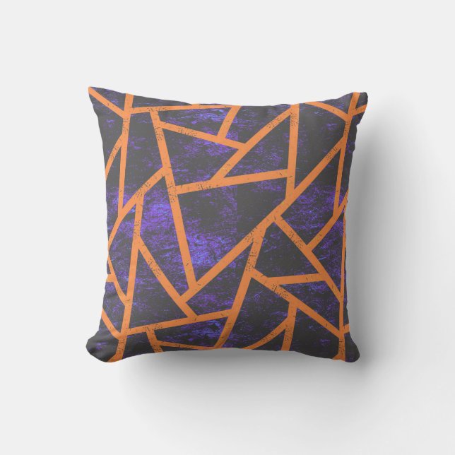 Halloween mosaic patttern throw pillow (Front)