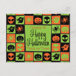Halloween mosaic postcard