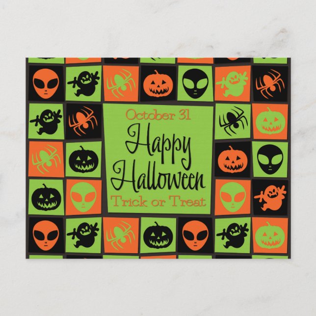 Halloween mosaic postcard (Front)