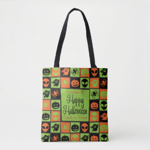 Halloween mosaic tote bag