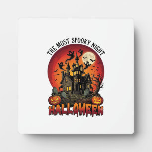 Halloween Most Spooky Night Haunted House Ghosts P Plaque
