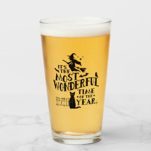 Halloween Most Wonderful Time Festive Spooky Fall  Glass
