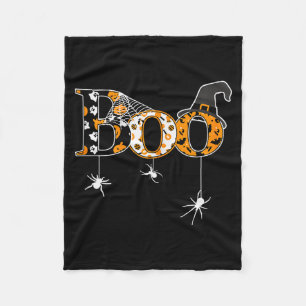 Halloween Motif - Boo  Fleece Blanket