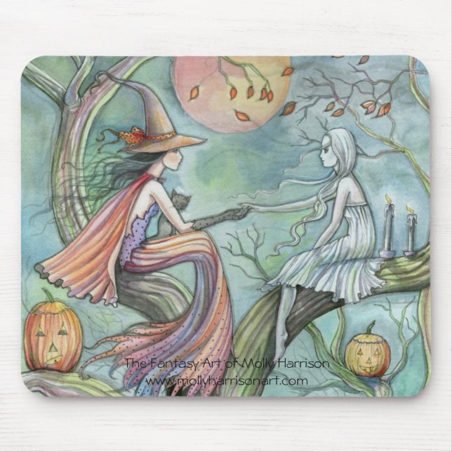 Halloween Mousepad, 'Timeless Connection'  Witch Mouse Pad (Front)