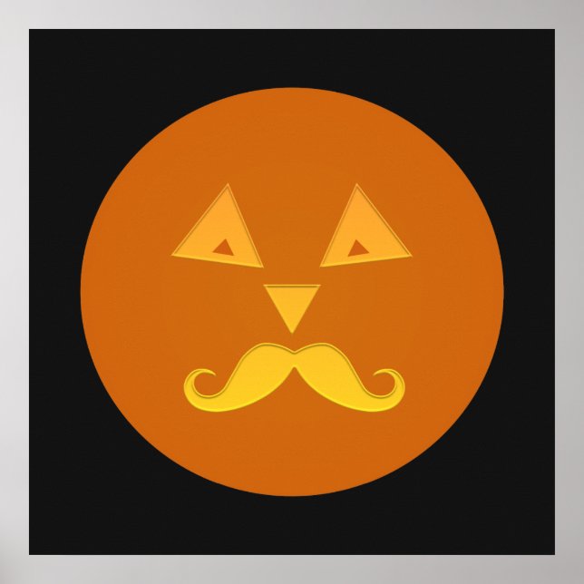 Halloween Moustache Pumpkin poster (Front)