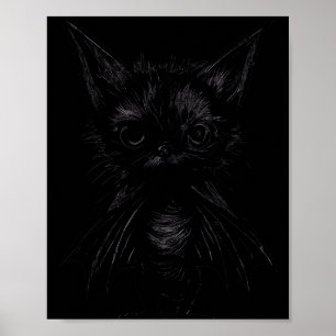 Halloween Mpy Black Kitten In Bat Costume Poster