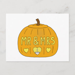 Halloween Mr and Mrs Wedding or Anniversary. Postcard