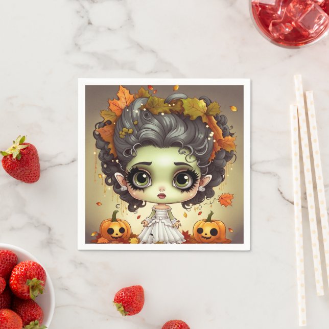 Halloween Ms. Frankenstein  Napkin (Insitu)