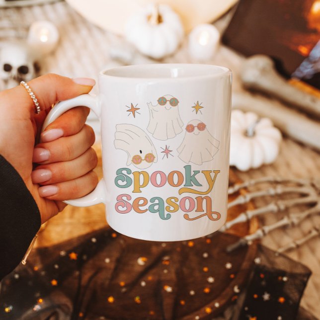 Halloween Mug Retro Cute Ghost Spooky Season Mug (Creator Uploaded)