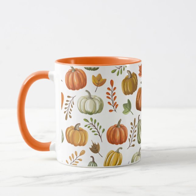 Halloween Mug With Pumpkins - White (Left)
