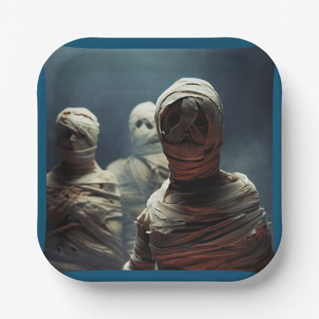 Halloween - Mummies 2 Paper Plate (Front)