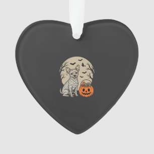 Halloween Mummy Dog and Pumpkin Candy Ornament