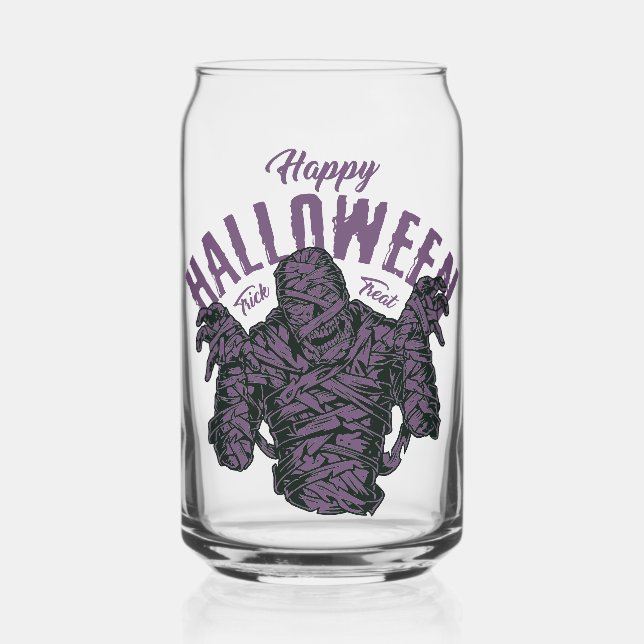 Halloween Mummy Glass – Spooky Purple  (Front)