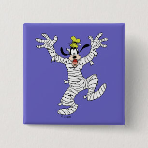 Halloween Mummy Goofy 2 Inch Square Button