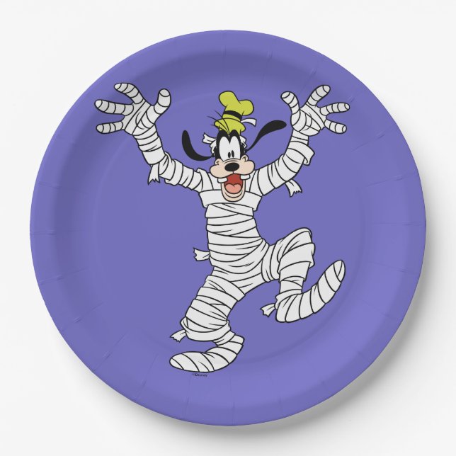 Halloween Mummy Goofy Paper Plate (Front)