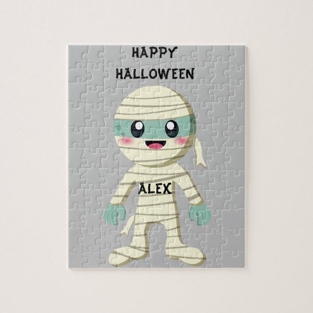 HALLOWEEN "MUMMY" KIDS PUZZLE PERSONALIZED. (Vertical)