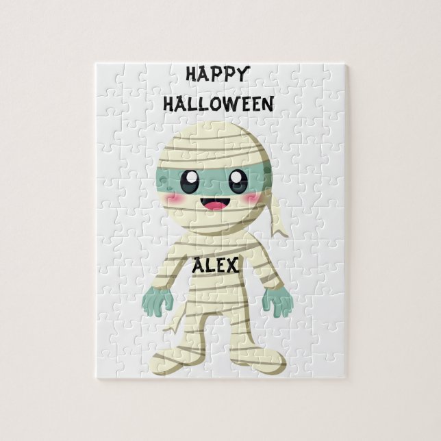 HALLOWEEN "MUMMY" KIDS PUZZLE PERSONALIZED. (Vertical)