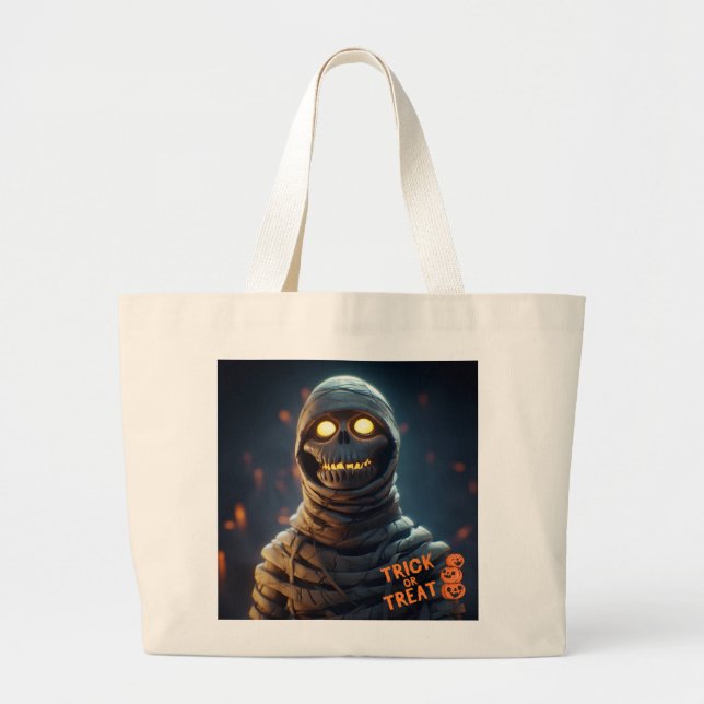 Halloween mummy large tote bag (Front)