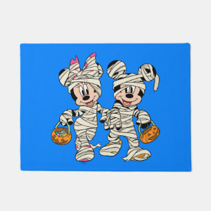 Halloween Mummy Mickey & Minnie Doormat