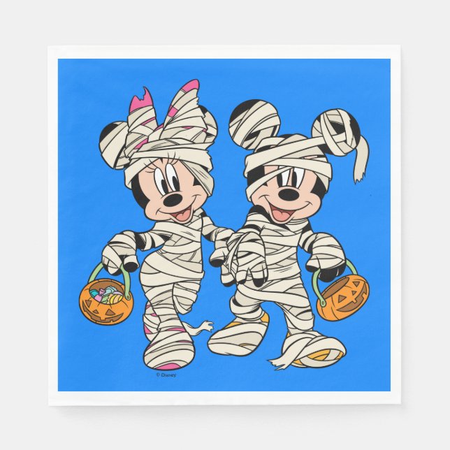 Halloween Mummy Mickey & Minnie Napkin (Front)