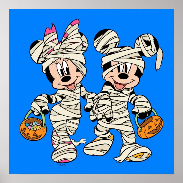 Halloween Mummy Mickey & Minnie Poster (Front)