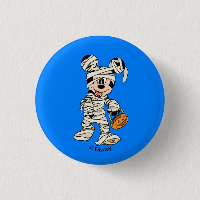 Halloween Mummy Mickey Mouse 1 Inch Round Button (Front)