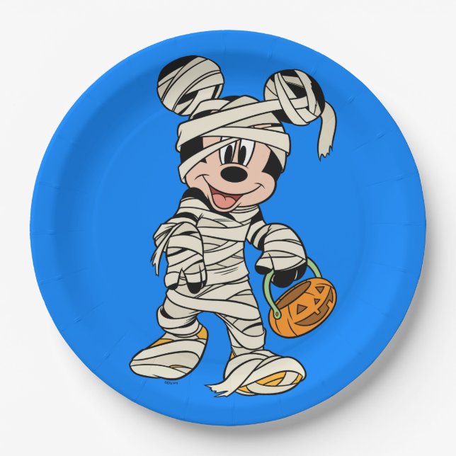 Halloween Mummy Mickey Mouse Paper Plate (Front)